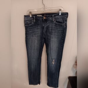 Kut Light Distress Boyfriend Skinny Jeans